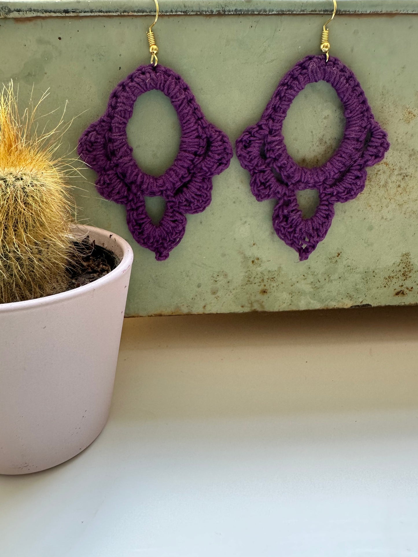 Boho Thread Crochet Earrings