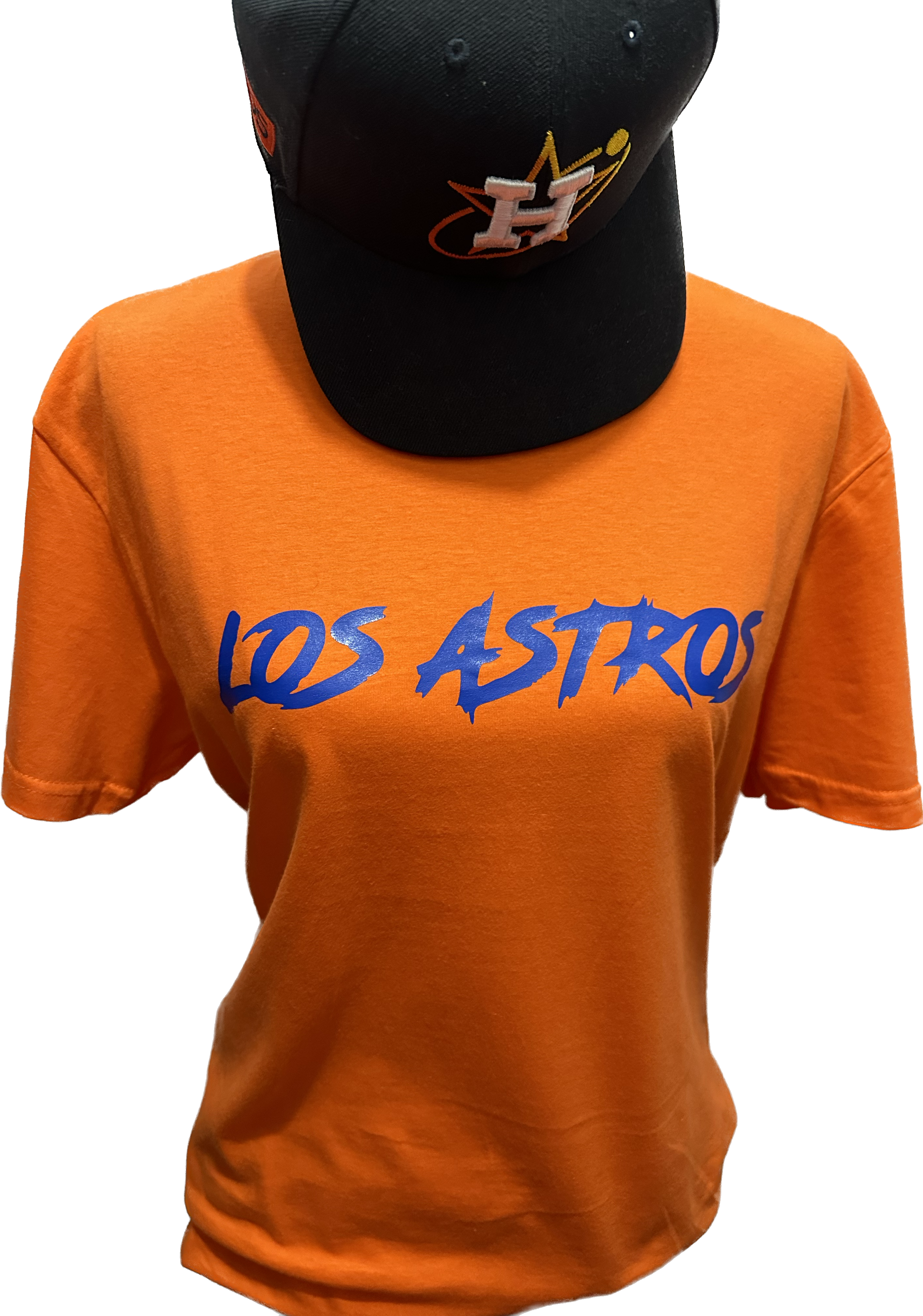 JMECreationSpot Los Astros Baseball T-Shirt [Bleached] Small / Heather Orange