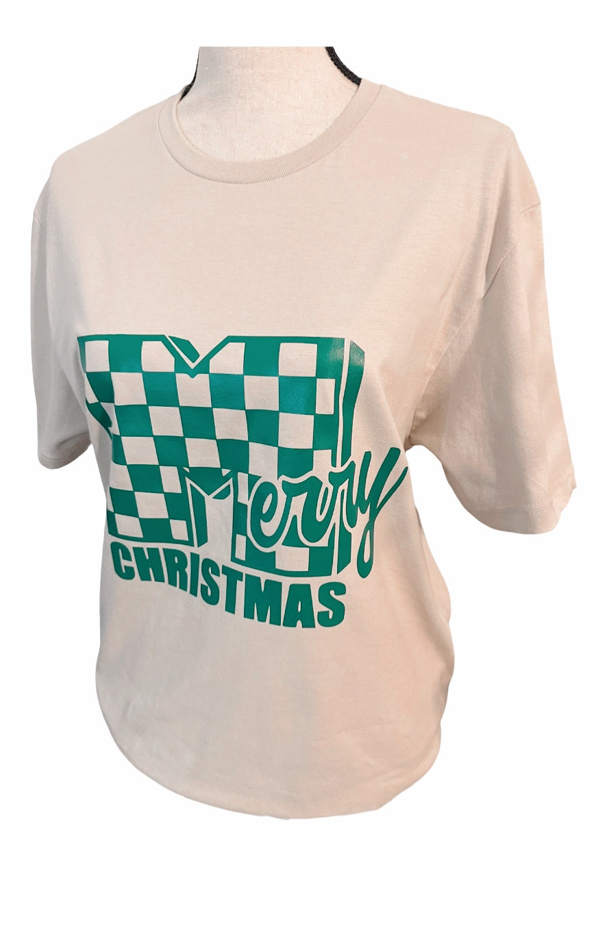 Checkered Merry Christmas T-Shirt