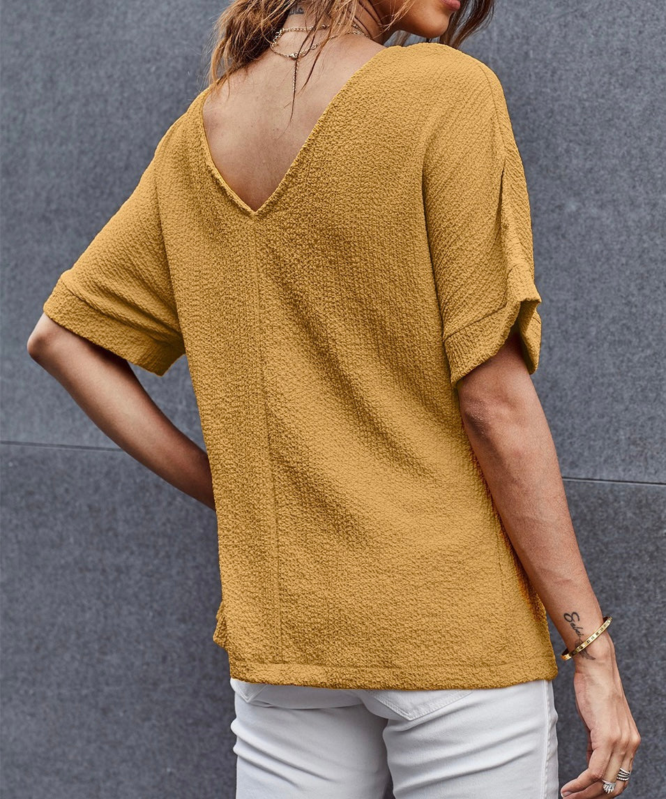 V-Neckline Textured Top