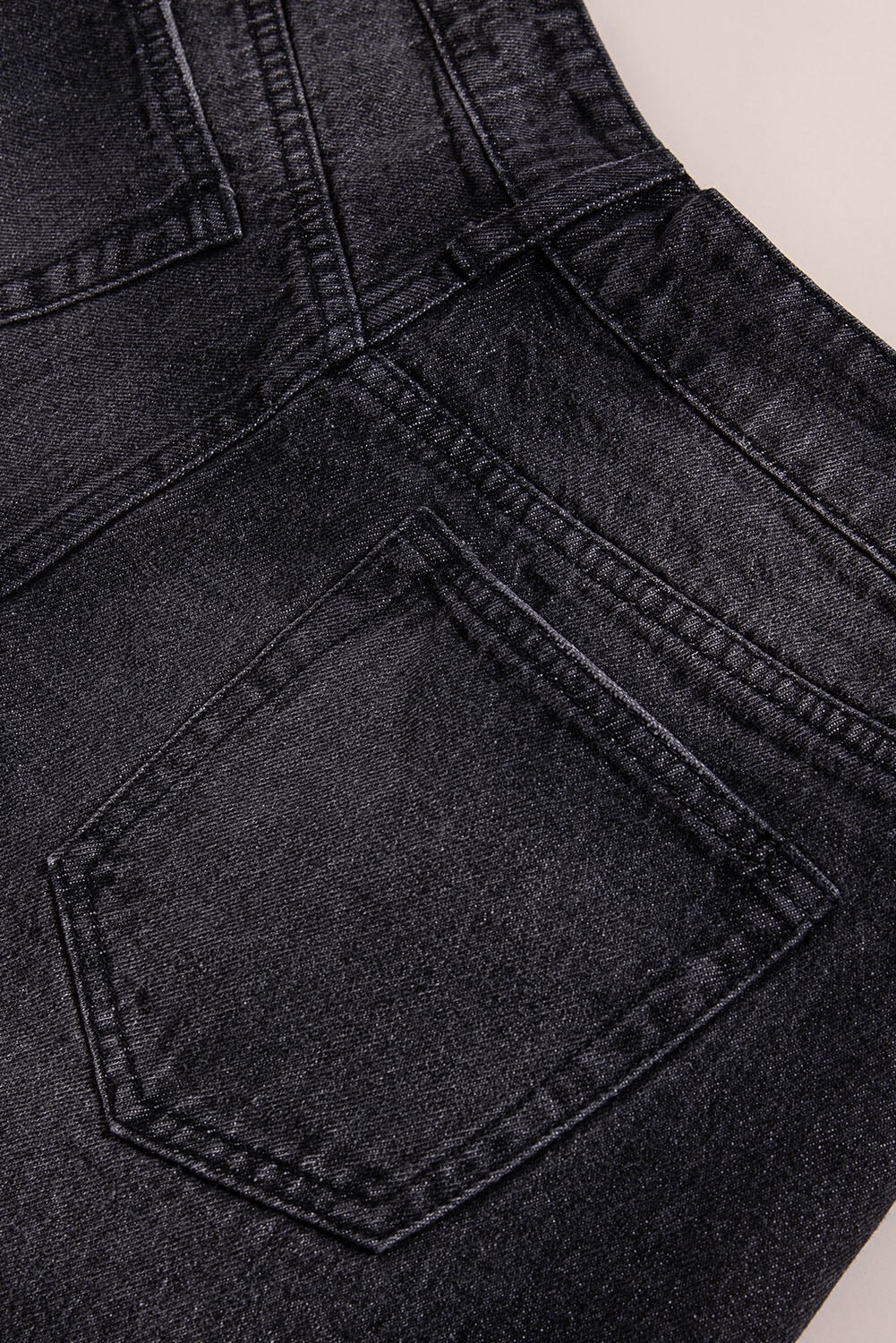 Black High Rise Denim Shorts