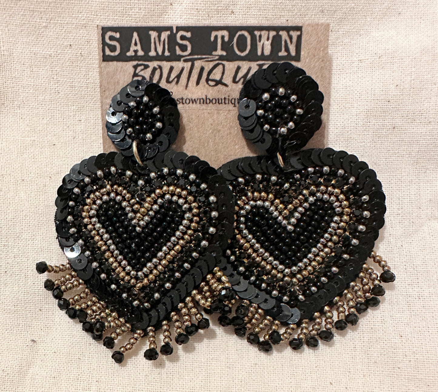 Beaded Heart Earrings