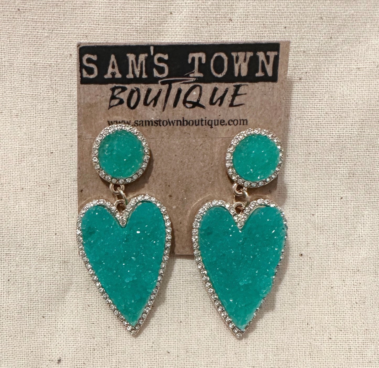Quartz Heart Shaped Earrings