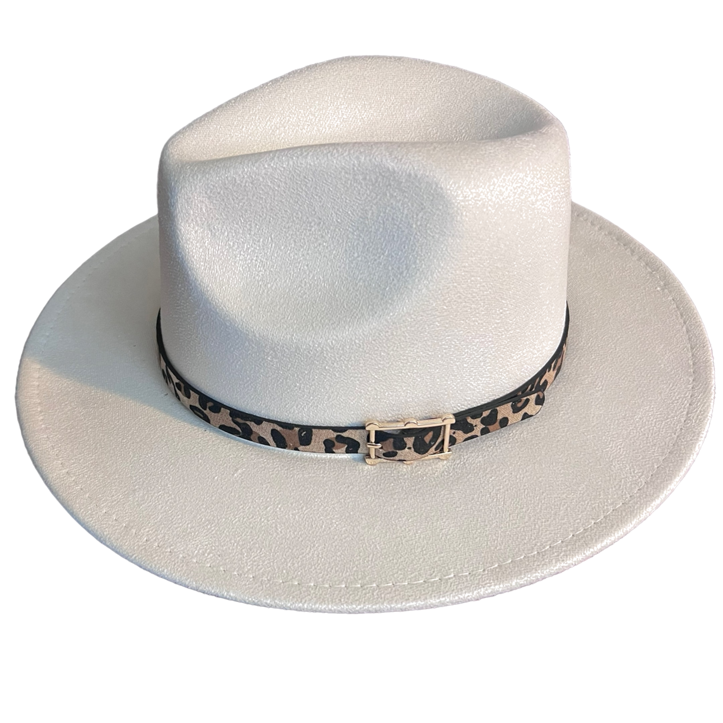 Brim Hat w/ Leopard Accent