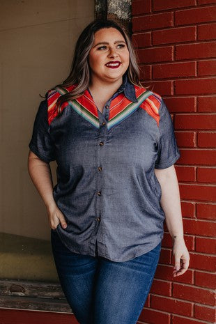 Serape Short Sleeve Top