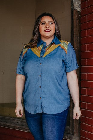 Serape Short Sleeve Top