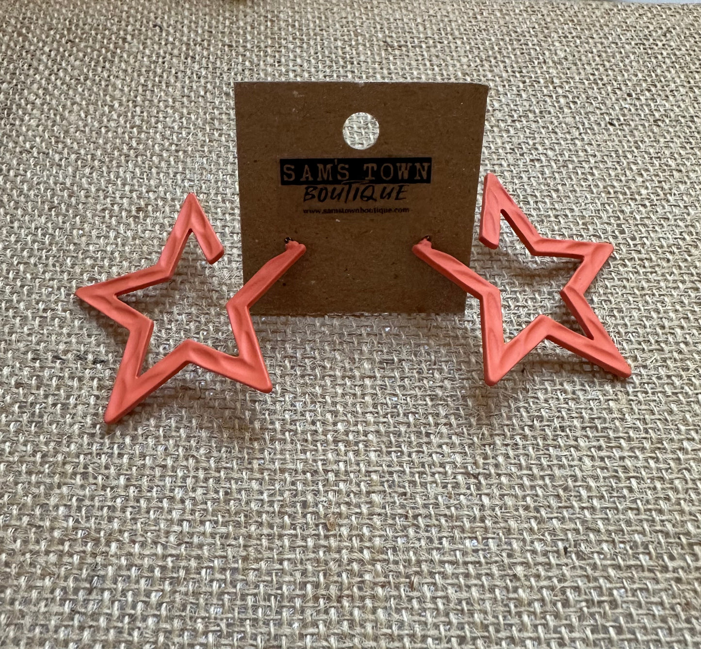 Orange Star Earrings