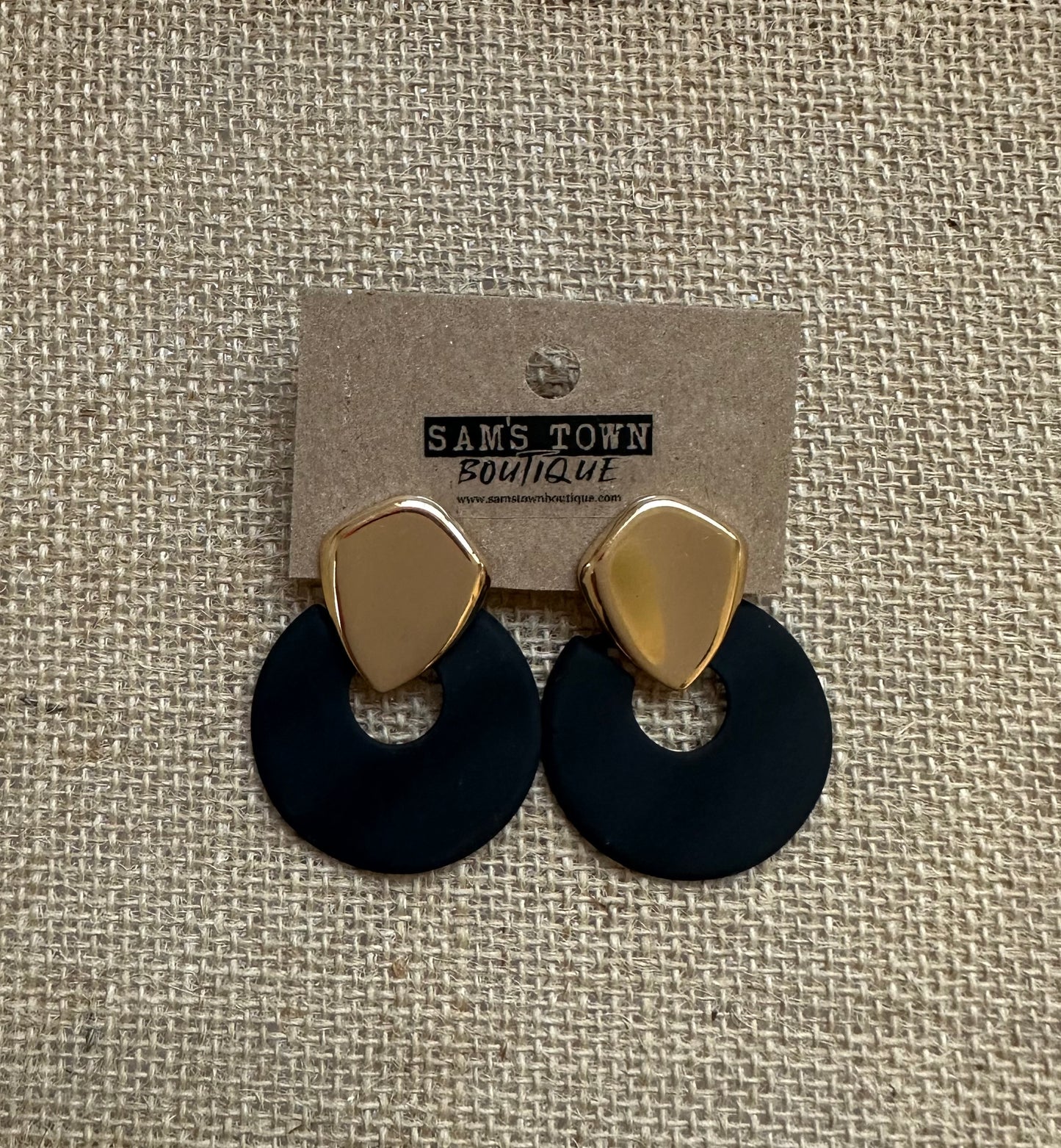 Gold & Black Earrings
