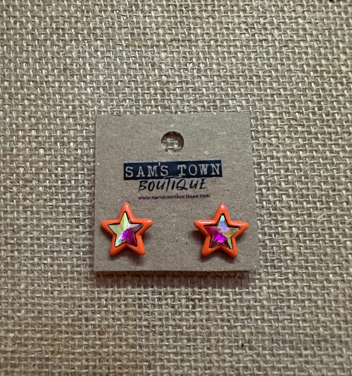 Small Star Iridescent Earrings