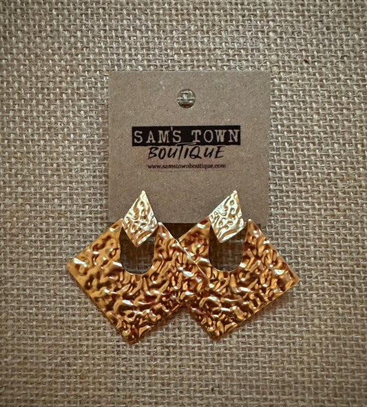 Gold Textured Earrings