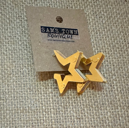 Retro Astros Layered Star Earrings