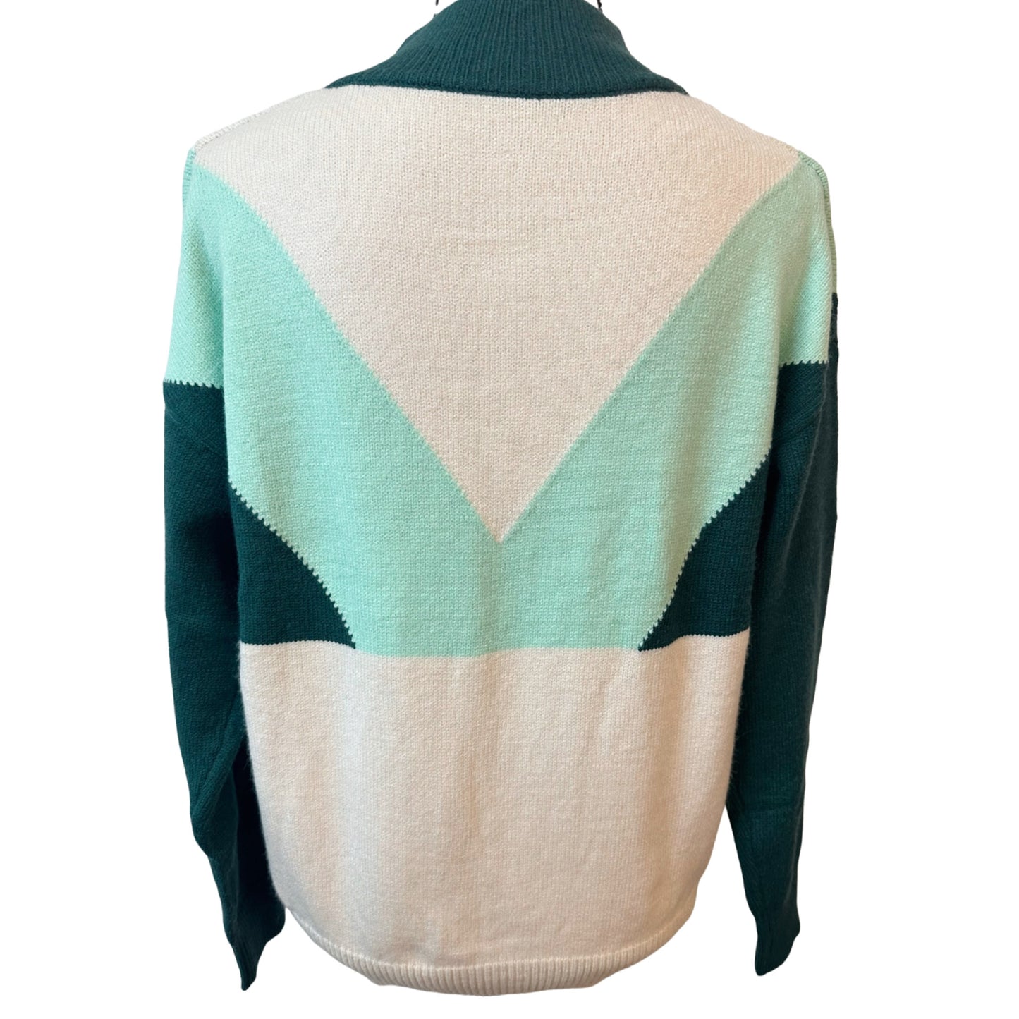 Green Abstract Vintage Style Sweater