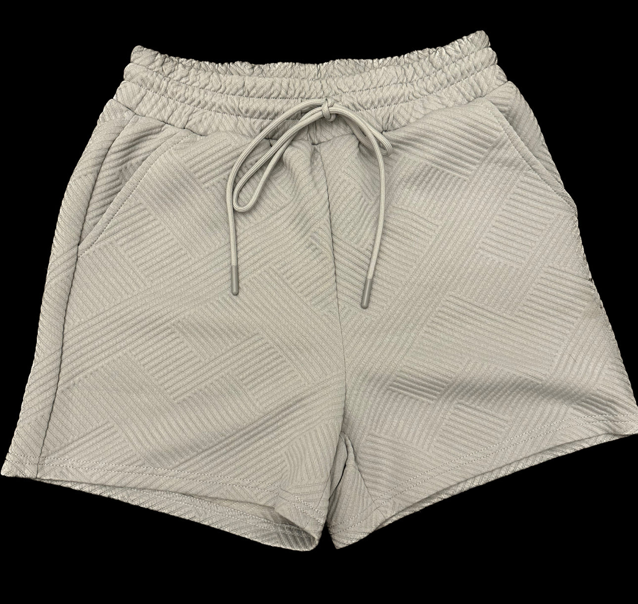 Gray Drawstring Shorts Set
