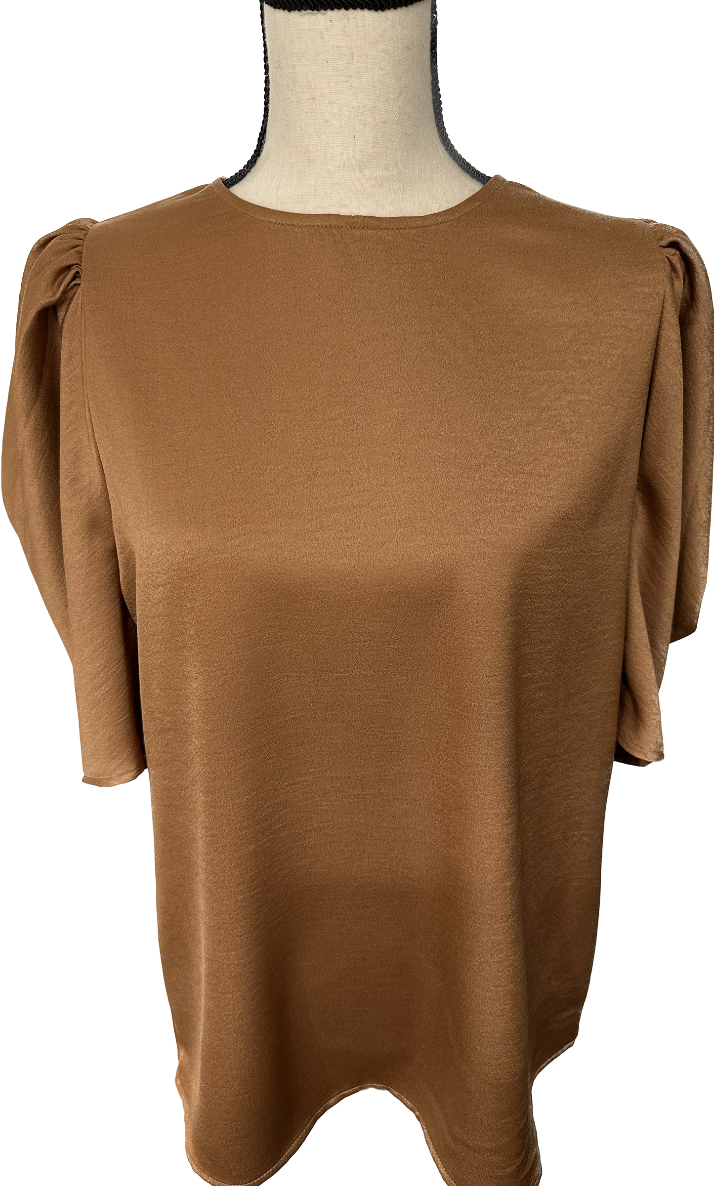 Copper Puff Sleeve Blouse