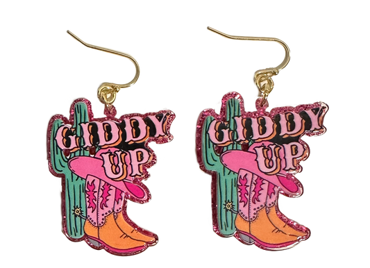 Pink Giddy Up Earrings